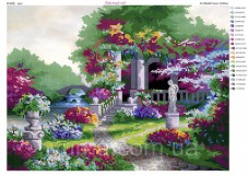 Схема вышивки бисером на атласе Райский сад Юма ЮМА-3301