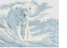 Схема вышивки бисером на габардине Белый медведь Эдельвейс С-255