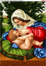 Схема вышивки бисером на габардине Мадонна з немовлям Biser-Art 30х40-619