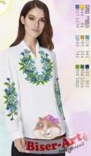 Заготовка вышиванки Женской сорочки на белом габардине Biser-Art SZ103