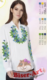 Заготовка вышиванки Женской сорочки на белом габардине Biser-Art SZ103 - 455.00грн.