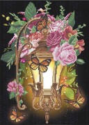 Схема вишивкі бісером на габардині Ліхтар в квітах