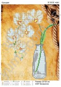 Схема вышивки бисером на габардине Белая орхидея