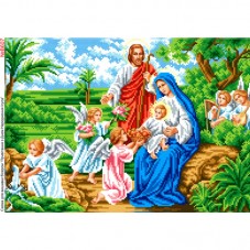 Схема вышивки бисером на габардине Приветствие с рождением Иисуса  Biser-Art 30х40-В607