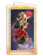 Набор для вышивки бисером Открытка-конверт Бархат розы Абрис Арт АОМ-011