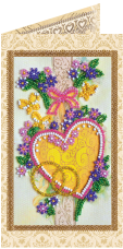 Набор - открытка для вышивки бисером С Днём Бракосочетания 4 Абрис Арт АО-112