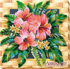 Набор-миди для вышивки бисером на натуральном художественном холсте Цветы Танзании Абрис Арт АМВ-026