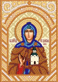 Схема вышивки бисером на атласе Маричка Св. Прп. Евдокия (Ефросинья) РИК-6119