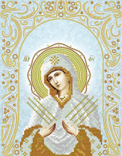 Схема для вышивки бисером на атласе Семистрельная Пресвятая Богородица А-строчка АС4-125