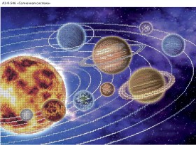 Схема для вышивки бисером на габардине Солнечная система