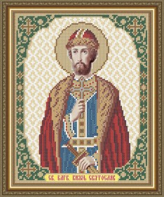 Схема вышивки бисером на габардине Св. Благоверный Князь Святослав