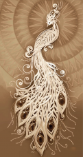 Схема вышивки бисером на габардине Жар-Птица Tela Artis (Тэла Артис) ТК-094