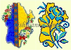 Схема для вышивки бисером на атласе Обложка для паспорта Вишиванка БН-082 атлас