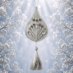 Набор для вышивки бисером на пластиковой основе Wonderland Crafts Елочное украшение - Звездная ночь FLPL-120