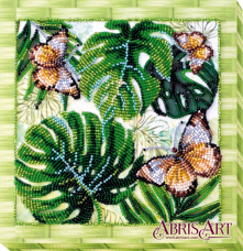 Набор-миди для вышивки бисером на натуральном художественном холсте Монстера Абрис Арт АМВ-028