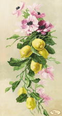 Рисунок на ткани для вышивки бисером Букет с лимонами Tela Artis (Тэла Артис) ТК-085