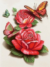 Набор для выкладки алмазной мозаикой Бабочки на розых Алмазная мозаика DM-327