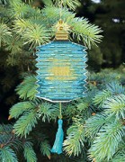 Набор для вышивки нитками Новогодняя игрушка Голубой фонарик
