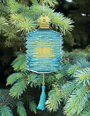 Набор для вышивки нитками Новогодняя игрушка Голубой фонарик Чарiвна мить (Чаривна мить) Т-26