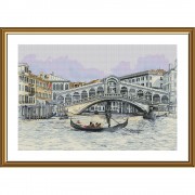 Набір для вишивки нитками на білій канві Венеціанський канал