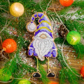 Набор для вышивки бисером по дереву Гном в фиолетовом  Волшебная страна FLK-493 - 280.00грн.