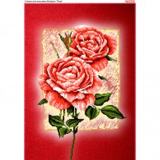Схема вышивки бисером на габардине Троянди Biser-Art 30х40-559