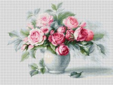Набор для вышивки крестом Этюд с чайными розами Luca-S В2280