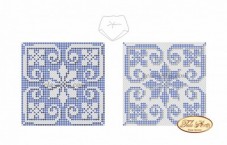 Схема для вышивки бисером на на габардине Бискорню Голубая снежинка Tela Artis (Тэла Артис) В-005
