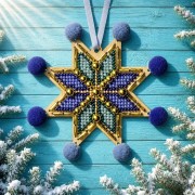 Набір для вишивки бісером по дереву Wonderland Crafts Ялинкова іграшка - Морозна гармонія FLK-624