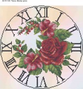 Схема для вышивки бисером на габардине Часы Вальс Роз