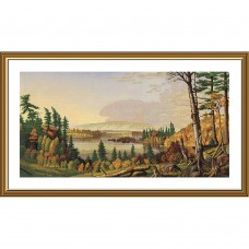 Набор для вышивки нитками на канве с фоновым изображением Озеро Раккет  Новая Слобода (Нова слобода) СР1513