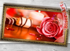 Схема вышивки бисером (нитками) на габардине Рожева троянда Biser-Art 37423