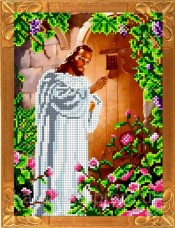 Набор для вышивки бисером Иисус, стучащий в дверь Каролинка КБИН-4058