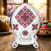 Набор для вышивки нитками на искусственной коже Wonderland Crafts Яйцо с орнаментом FLHL-125