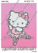 Схема вышивки бисером на габардине Hello Kitty