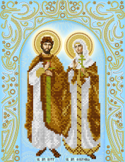 Рисунок на ткани для вышивки бисером Святые мученики Пётр и Февронья (серебро) А-строчка АС4-083