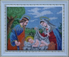 Рисунок на габардине для вышивки бисером Рождение Иисуса Христа Вишиванка А4-061