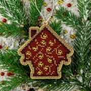 Набор для вышивания бисером по дереву Красный домик