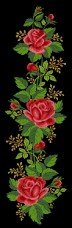 Схема вышивки бисером на атласе Красные розы Эдельвейс ДС-14