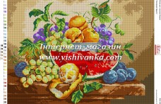 Схема для вышивки бисером на габардине Натюрморт фрукти Вишиванка БА2-150