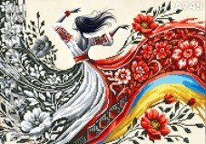 Схема вышивки бисером на габардине Бисер Арт Танець незламності 30х40-А745 Biser-Art 30х40-А745