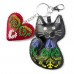 Набір для вишивки бісером на штучній шкірі Wonderland Crafts Шарм для сумки - Котячі обійми FLBB-181