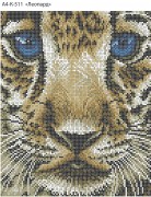 Схема для вышивки бисером на габардине Леопард