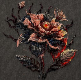 Набор для вышивки бисером на холсте Ночной цветок