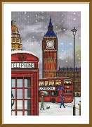 Набор для вышивки крестиком на канве с фоновым изображением А в Лондоне снежок