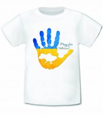 Дитяча футболка для вишивання бісером Молитва за Україну Юма ФДМ 79