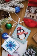 Набір для вишивки новорічной прикраси Милий пінгвінчик