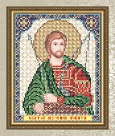 Схема для вышивки бисером на габардине Святой Мученик Никита