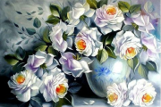 Набор для выкладки алмазной мозаикой Белые розы