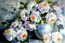Набор для выкладки алмазной мозаикой Белые розы DIAMONDMOSAIC DM-046